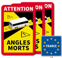 ETIQUETA ADHESIVA "ATTENTION ANGLES MORTS" CAMIONES - ÁNGULOS MUERTOS BOBINA