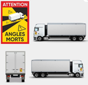 ETIQUETA ADHESIVA "ATTENTION ANGLES MORTS" CAMIONES - ÁNGULOS MUERTOS BOBINA