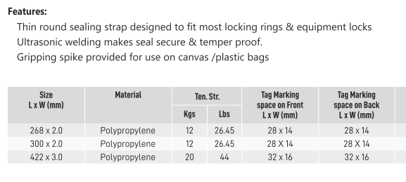 Precinto Seguridad Contenedor - Redondo con cierre metálico