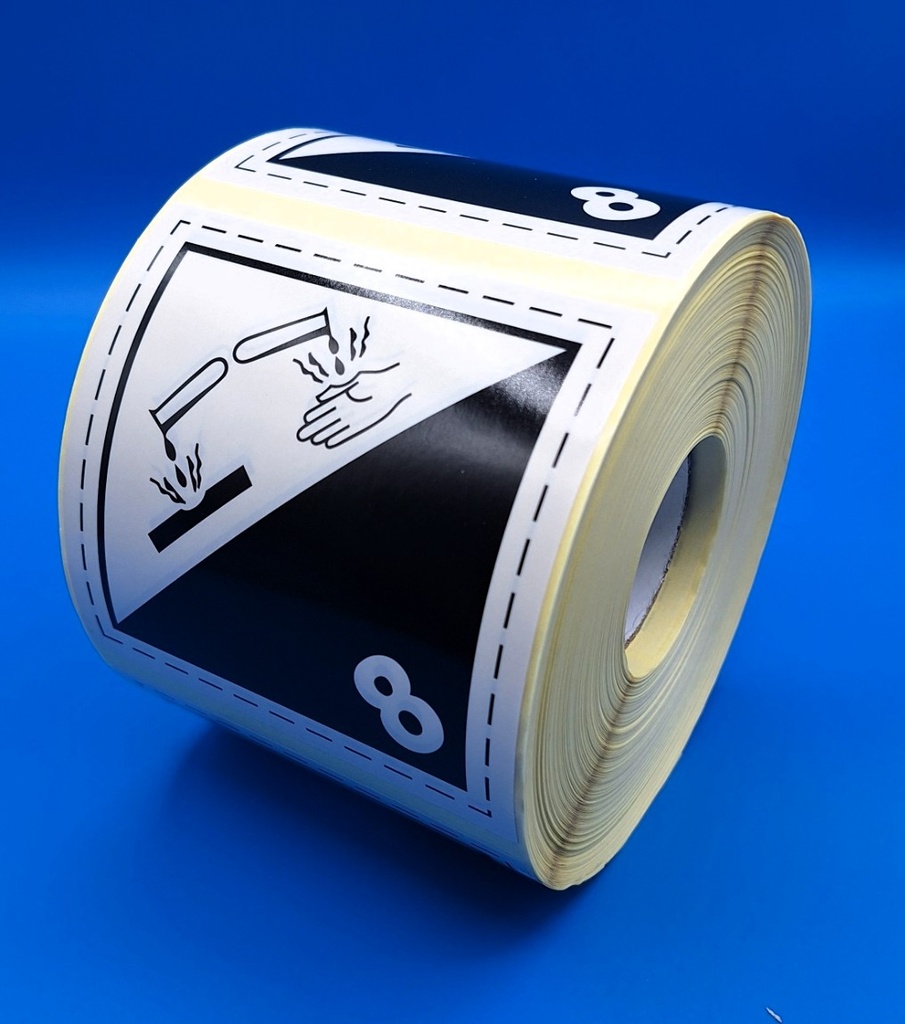 CLASE 8 CORROSIVOS LINEA discontínua 110X110 MM