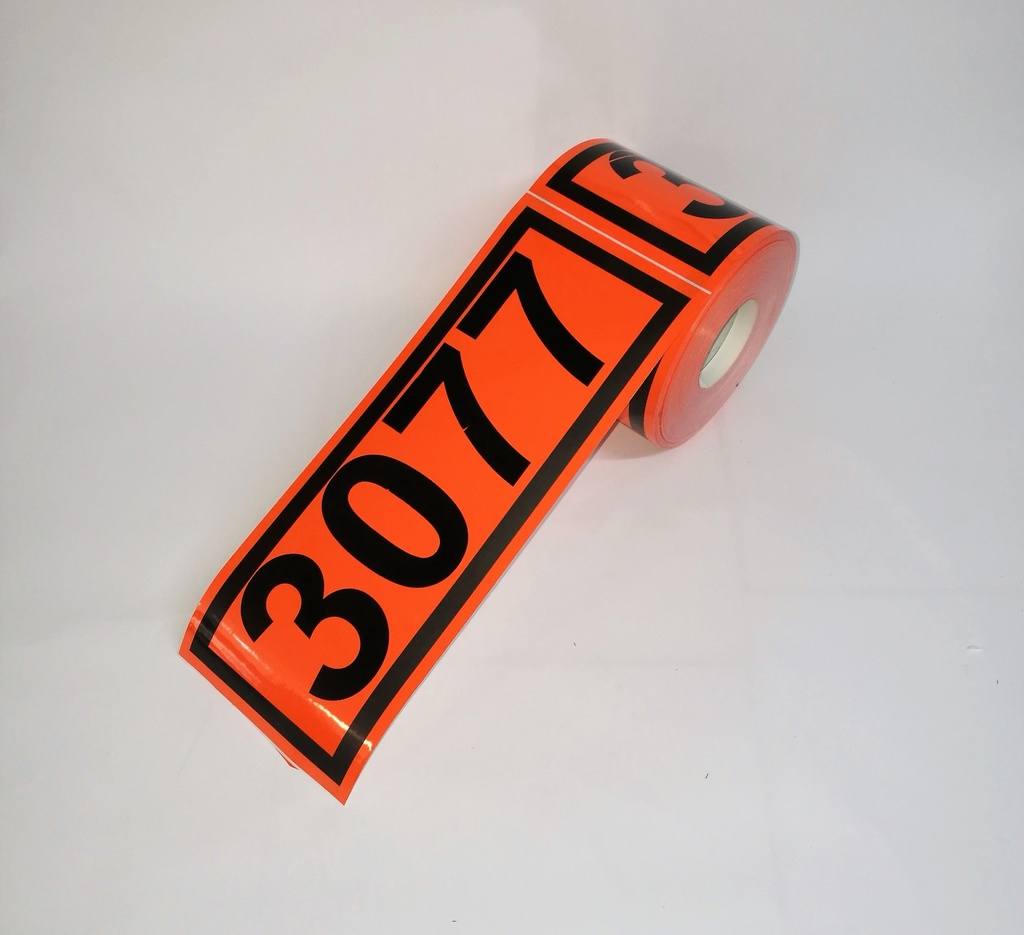 PANEL NARANJA 300X120 MM UN+NUM PERSONALIZADO