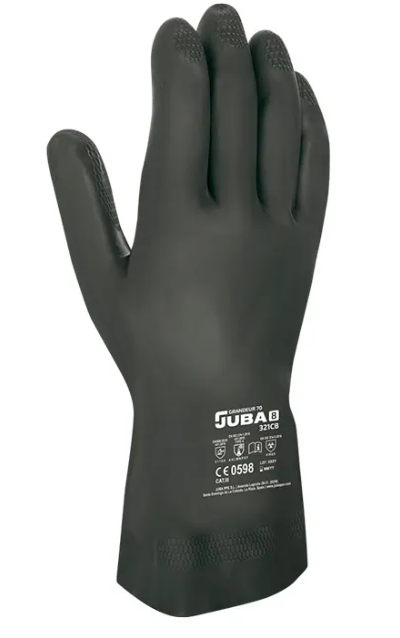 GUANTE QUÍMICO Neopreno/Látex Flocado - Resistencia Química Cat III AKLMNPST (Especial Corrosivos+Hidrocarburos) 