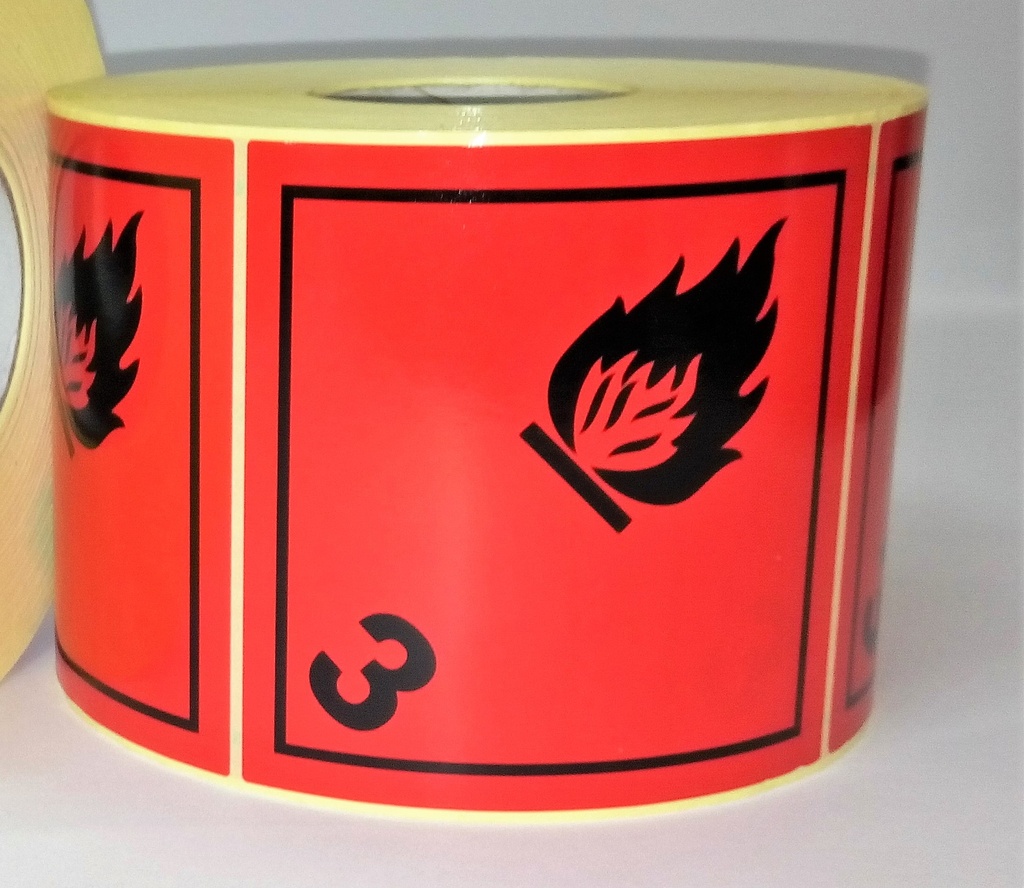 CLASS 3 FLAMMABLE LIQUID 100X100 MM Rolls