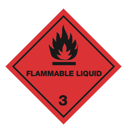 CLASE 3 FLAMMABLE LIQUID (TEXTO) 250x250 - BOBINA  