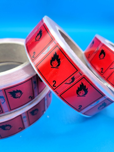 [ES001] CLASE 2.1 GASES INFLAMABLES 25x25mm _ R1500