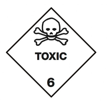 [ET014_PERSONALIZADA] CLASE 6.1 MATERIAS TÓXICAS 100x100mm+ TEXTO