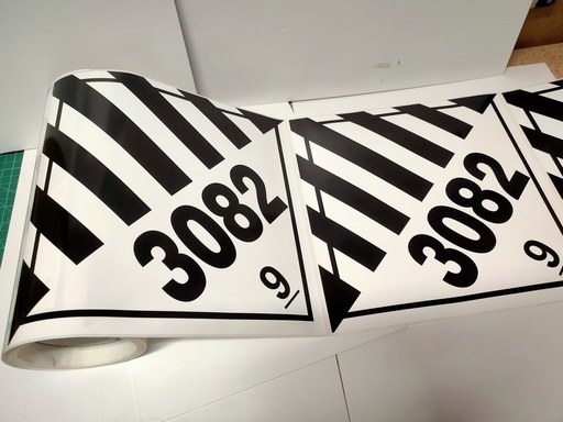 [PL014] CLASE 9 PELIGROS DIVERSOS 250x250mm R50 UN 3082