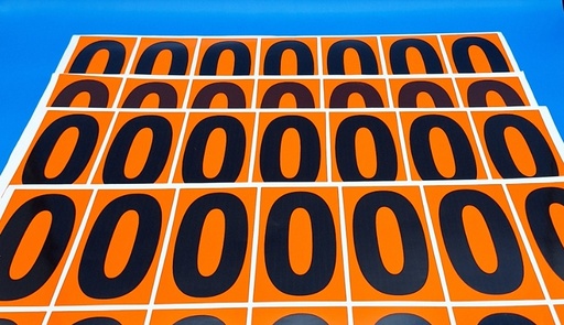 [REF. 0] PACK NUMERACIÓN NARANJA 14UDS / HOJA IMPRESA  - NUMERO - 0