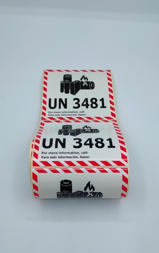 [BT002_PERS] BATERIA DE LITIO UN 3481 - 100X100 mm - BOBINA PERSONALIZADA