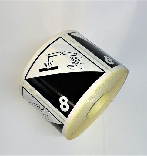 [ET007] CLASE 8 MATERIAS CORROSIVAS 100x100mm  