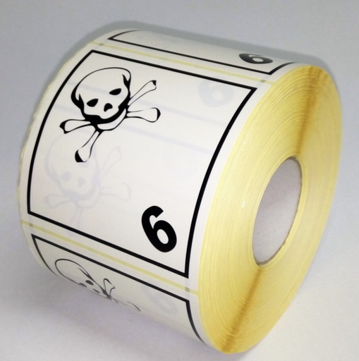 [ET014] CLASS 6.1 TOXIC 100X100 MM Rolls 1.000 units