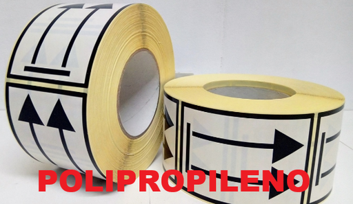 [MP001PP] ETIQUETA FLECHAS DE ORIENTACION -  POLIPROPILENO PLÁSTICO- Bobina 1.000 uds