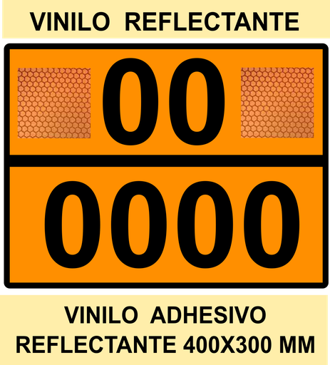 PANEL NARANJA 400X300 REFLECTANTE  TEXTO PERSONALIZADO LINEA HORIZONTAL - HOMOLOGADO  (copia)