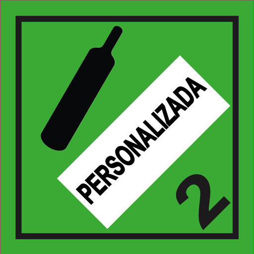 [PL004_PER] CLASE 2.2 GASES NO INFLAMABLES 250x250mm PERSONALIZADA