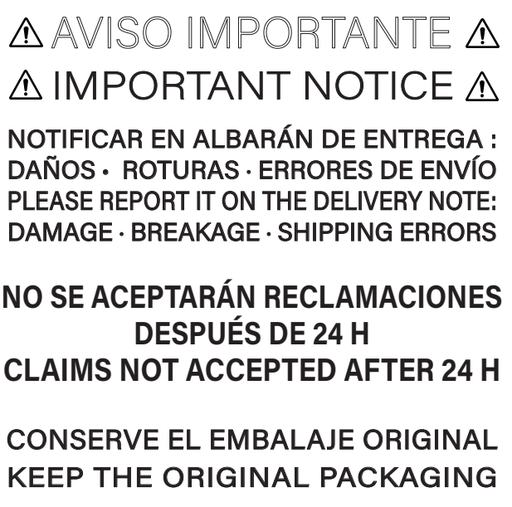 [170X170 FLUOR AMARILLO BULTOS] ETIQUETA FLUOR AMARILLO 170X170 MM - IDENTIFICACIÓN BULTO CONDICIONES DE ENTREGA